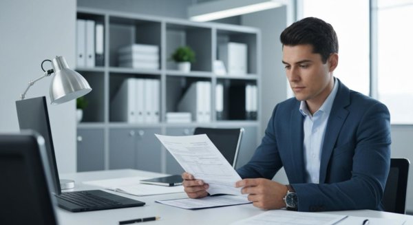 Professional reviewing financial documents