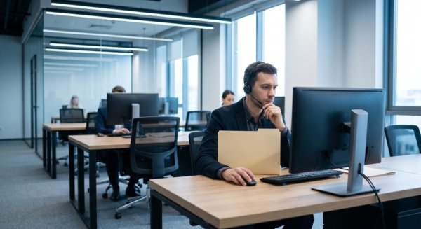 Professional reviewing financial documents