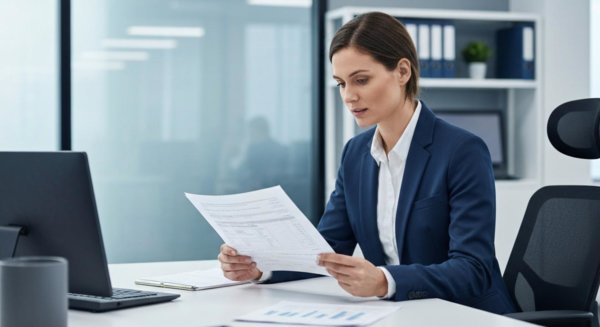 Professional reviewing financial documents
