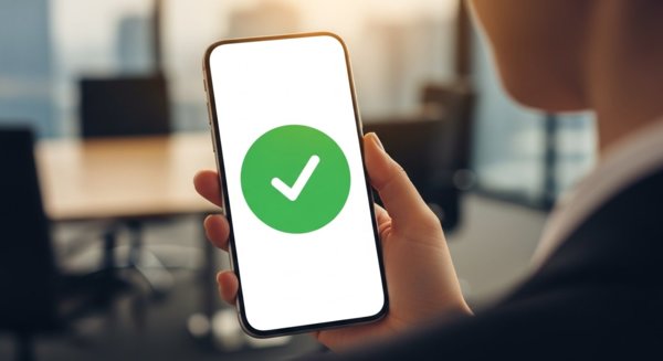 Success confirmation on phone screen