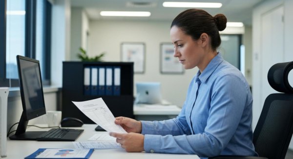 Professional reviewing financial documents